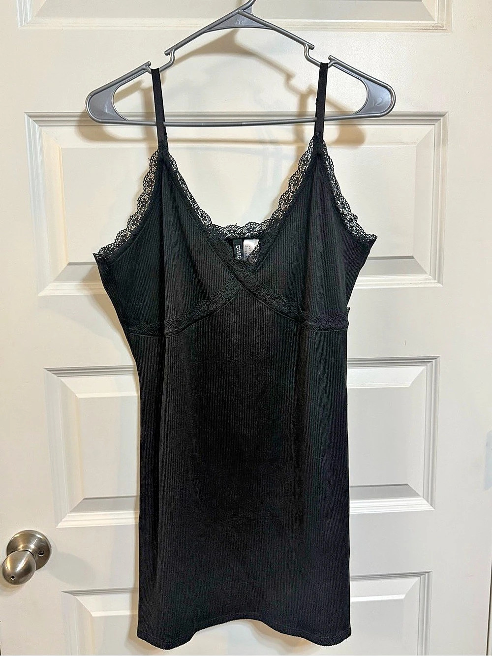 H&M Divided Black Lace Trim Camisole Dress Size XL Like New